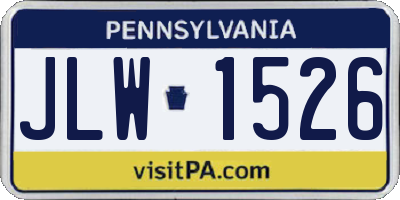 PA license plate JLW1526