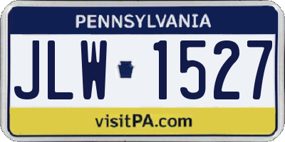 PA license plate JLW1527