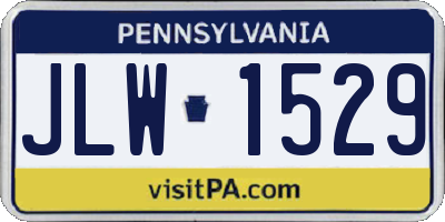 PA license plate JLW1529