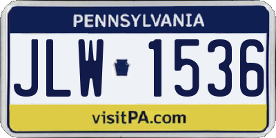 PA license plate JLW1536