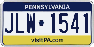 PA license plate JLW1541