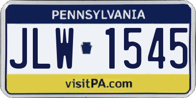 PA license plate JLW1545