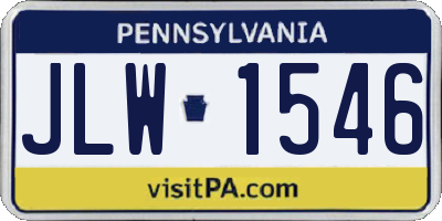 PA license plate JLW1546