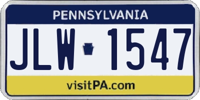PA license plate JLW1547