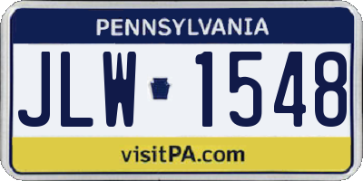 PA license plate JLW1548