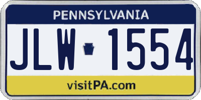 PA license plate JLW1554