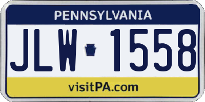 PA license plate JLW1558