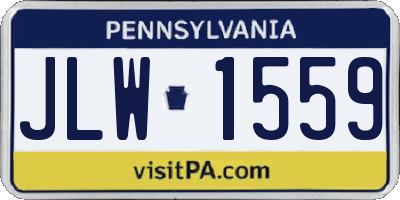 PA license plate JLW1559