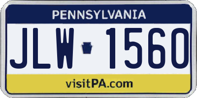 PA license plate JLW1560