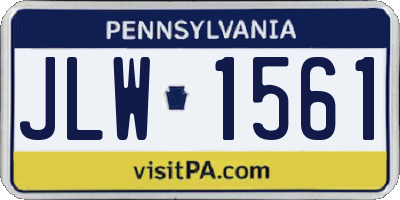 PA license plate JLW1561