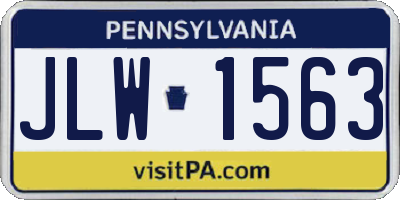 PA license plate JLW1563
