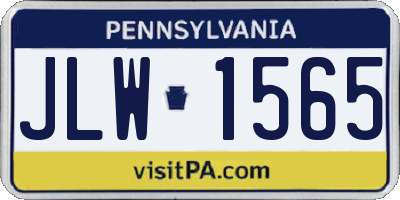 PA license plate JLW1565