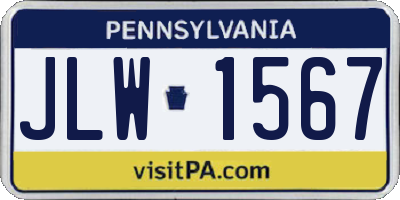 PA license plate JLW1567