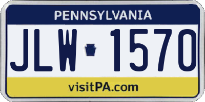 PA license plate JLW1570