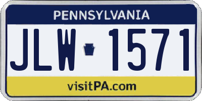 PA license plate JLW1571