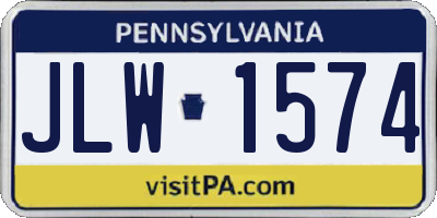 PA license plate JLW1574