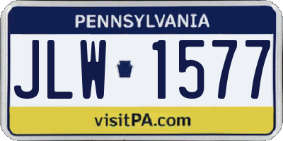 PA license plate JLW1577