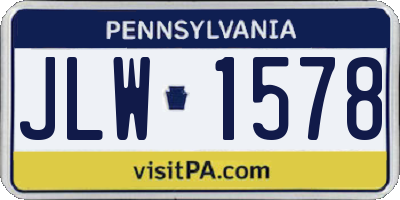 PA license plate JLW1578