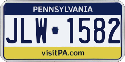 PA license plate JLW1582