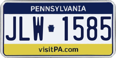 PA license plate JLW1585