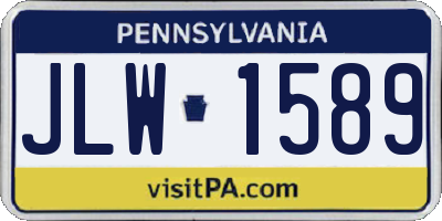 PA license plate JLW1589