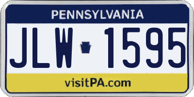 PA license plate JLW1595
