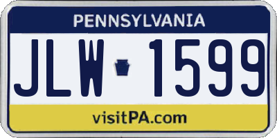 PA license plate JLW1599