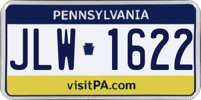 PA license plate JLW1622