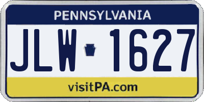 PA license plate JLW1627