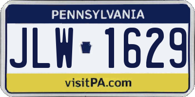 PA license plate JLW1629