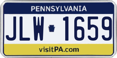 PA license plate JLW1659