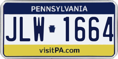 PA license plate JLW1664