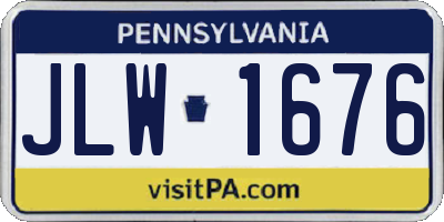 PA license plate JLW1676