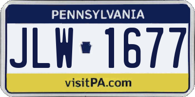 PA license plate JLW1677