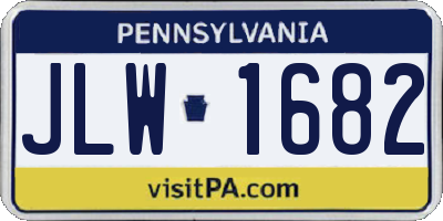 PA license plate JLW1682