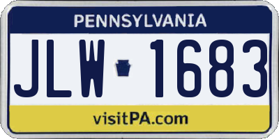 PA license plate JLW1683