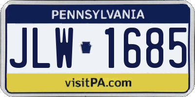 PA license plate JLW1685