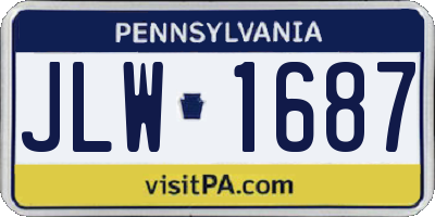 PA license plate JLW1687