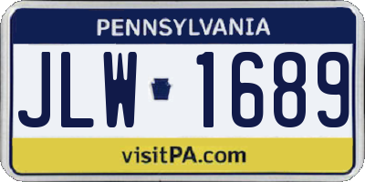 PA license plate JLW1689
