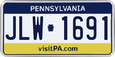 PA license plate JLW1691