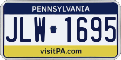 PA license plate JLW1695