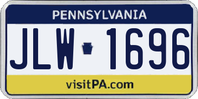 PA license plate JLW1696
