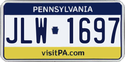 PA license plate JLW1697