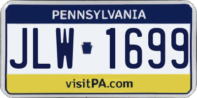 PA license plate JLW1699