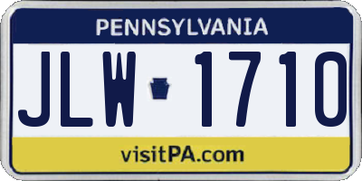 PA license plate JLW1710
