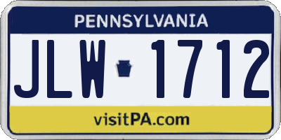 PA license plate JLW1712