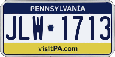 PA license plate JLW1713