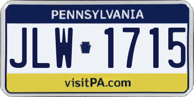 PA license plate JLW1715