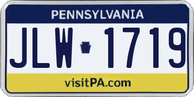 PA license plate JLW1719