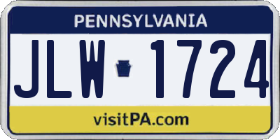 PA license plate JLW1724